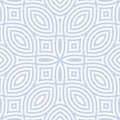 Vector geometric seamless pattern. Abstract light blue and white linear ornament Royalty Free Stock Photo