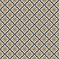 Vector geometric seamless pattern with diamonds. Gold, black and white ornament Royalty Free Stock Photo