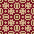 Vector geometric seamless pattern in Asian style. Red and gold traditional Chinese ornament.