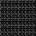 Vector geometric seamless pattern black circles on black squares, stylized disco speakers subwoofers. black background on the