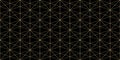 Vector geometric seamless pattern with black and gold lines, delicate grid Royalty Free Stock Photo