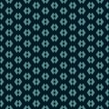 Vector geometric seamless pattern. Black and teal texture with small rhombuses