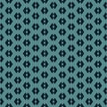 Vector geometric seamless pattern. Black and teal texture with small rhombuses