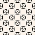 Vector geometric seamless pattern. Black and white abstract floral texture Royalty Free Stock Photo