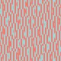 Vector geometric seamless pattern. Blue and coral optical illusion background Royalty Free Stock Photo