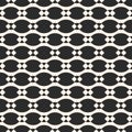 Vector geometric seamless pattern with chains, smooth ovate shapes, triangles. Royalty Free Stock Photo