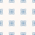 Vector geometric seamless pattern with curved squares. Light blue and beige Royalty Free Stock Photo