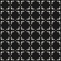 Vector geometric seamless pattern. Delicate black and white mosaic texture.