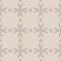 Vector geometric seamless pattern with flower shapes, crosses, diamonds, grid Royalty Free Stock Photo