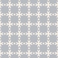 Vector geometric seamless pattern with flower shapes, crosses, diamonds, grid Royalty Free Stock Photo