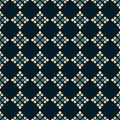 Vector geometric seamless pattern. Folk ornament. Black, green and beige colors Royalty Free Stock Photo