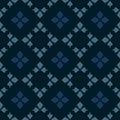 Vector geometric seamless pattern. Folk ornament. Teal, deep blue and black Royalty Free Stock Photo
