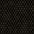 Vector Geometric Seamless Pattern. Golden Triangles on Dark Background. Minimalist Abstract Modern Texture Royalty Free Stock Photo