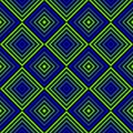 Vector geometric seamless pattern with green and blue neon lines, stripes Royalty Free Stock Photo