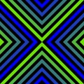 Vector geometric seamless pattern with green and blue neon rhombuses, lines Royalty Free Stock Photo