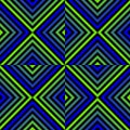 Vector geometric seamless pattern with green and blue neon rhombuses, lines Royalty Free Stock Photo