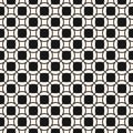 Vector geometric seamless pattern with grid, rounded shapes, squares, circles Royalty Free Stock Photo