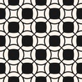 Vector geometric seamless pattern with grid, rounded shapes, squares, circles Royalty Free Stock Photo