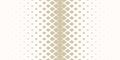 Vector geometric seamless pattern with halftone diamonds, rhombuses. Gradient transition effect. Trendy golden background. Royalty Free Stock Photo