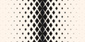 Vector geometric seamless pattern with halftone diamonds, rhombuses. Gradient transition effect. Trendy minimal urban background. Royalty Free Stock Photo