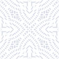 Vector geometric seamless pattern. Light blue and white abstract floral ornament Royalty Free Stock Photo