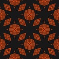 Vector geometric seamless pattern. Linear background in black and coral color Royalty Free Stock Photo