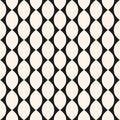 Vector geometric seamless pattern with ovate shapes, curved line