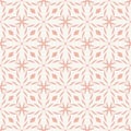 Vector geometric seamless pattern. Pink and white floral ornament texture Royalty Free Stock Photo