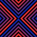 Vector geometric seamless pattern with red and blue neon lines, stripes Royalty Free Stock Photo