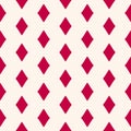 Vector geometric seamless pattern with red rhombuses, lozenges. Diamonds texture Royalty Free Stock Photo