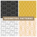 Vector geometric seamless pattern set