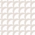 Vector geometric seamless pattern. Simple abstract beige and white background with curved lines, bold grid, Royalty Free Stock Photo