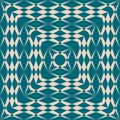 Vector geometric seamless pattern. Simple teal and beige ornamental background