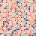 Vector geometric seamless pattern with small colorful squares. Pixel art texture Royalty Free Stock Photo