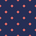 Vector geometric seamless pattern with small crosses. Dark blue and coral color Royalty Free Stock Photo