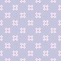 Vector geometric seamless pattern with small crosses. Lilac and pink color