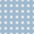 Vector geometric seamless pattern with small curved squares. Light blue color Royalty Free Stock Photo