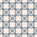 Vector geometric seamless pattern with small rhombuses, squares, square grid Royalty Free Stock Photo