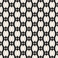 Vector geometric seamless pattern with smooth shapes, chains, ovals, triangles. Royalty Free Stock Photo