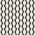 Vector geometric seamless pattern with smooth wavy shapes, chain Royalty Free Stock Photo