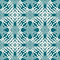 Vector geometric seamless pattern with stripes, diagonal lines, grid. Teal color Royalty Free Stock Photo
