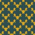 Vector geometric seamless pattern. Texture of textile, fabric. Green and yellow Royalty Free Stock Photo