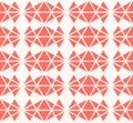 Vector geometric seamless pattern with triangles, diamonds. Coral and white Royalty Free Stock Photo