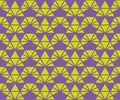 Vector geometric seamless pattern with triangles in lime green and purple color Royalty Free Stock Photo