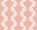 Vector geometric seamless pattern with triangles in soft pink and white color Royalty Free Stock Photo