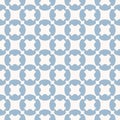 Vector geometric seamless pattern. White and blue texture with crosses, circles Royalty Free Stock Photo