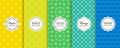 Vector geometric seamless patterns collection. Colorful background swatches Royalty Free Stock Photo