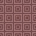 Vector geometric squares ornament. Abstract seamless pattern. Brown color Royalty Free Stock Photo