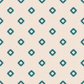 Vector geometric texture. Simple floral seamless pattern. Teal and beige color Royalty Free Stock Photo