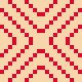 Vector geometric traditional folk ornament. Red and beige seamless pattern Royalty Free Stock Photo